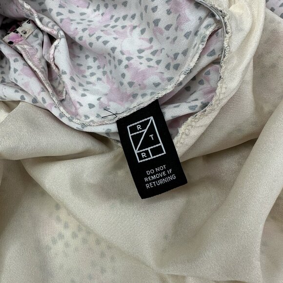 Eloquil Women's Pink Ruffled Floral Blouson‎ Crepe Asymmetric MIDI Dress 16/C44 - Picture 10 of 11